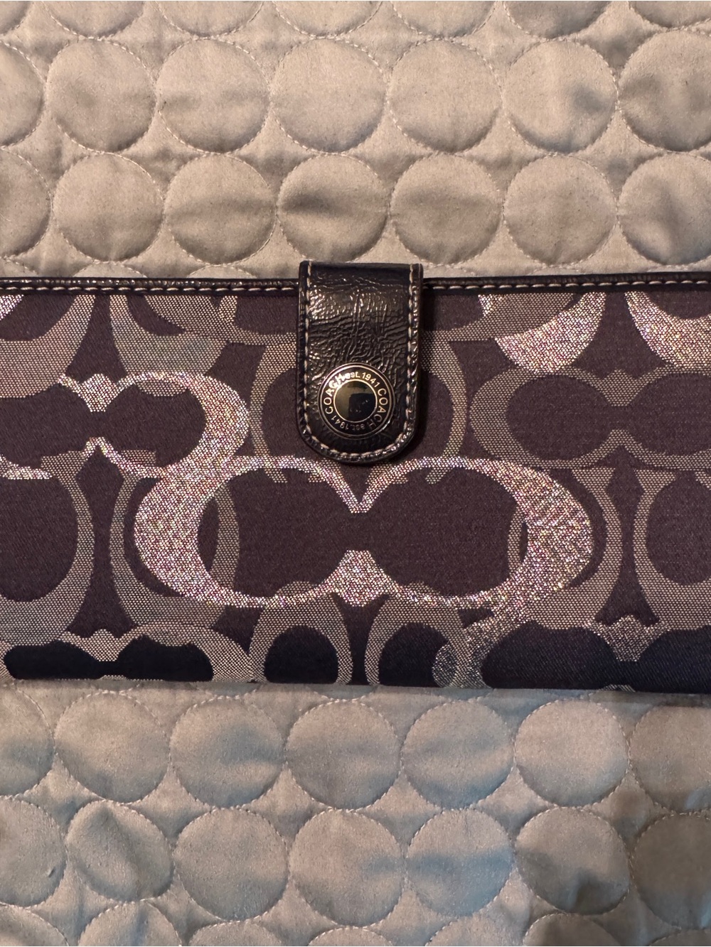Coach Foldover Signature Wallet in Navy